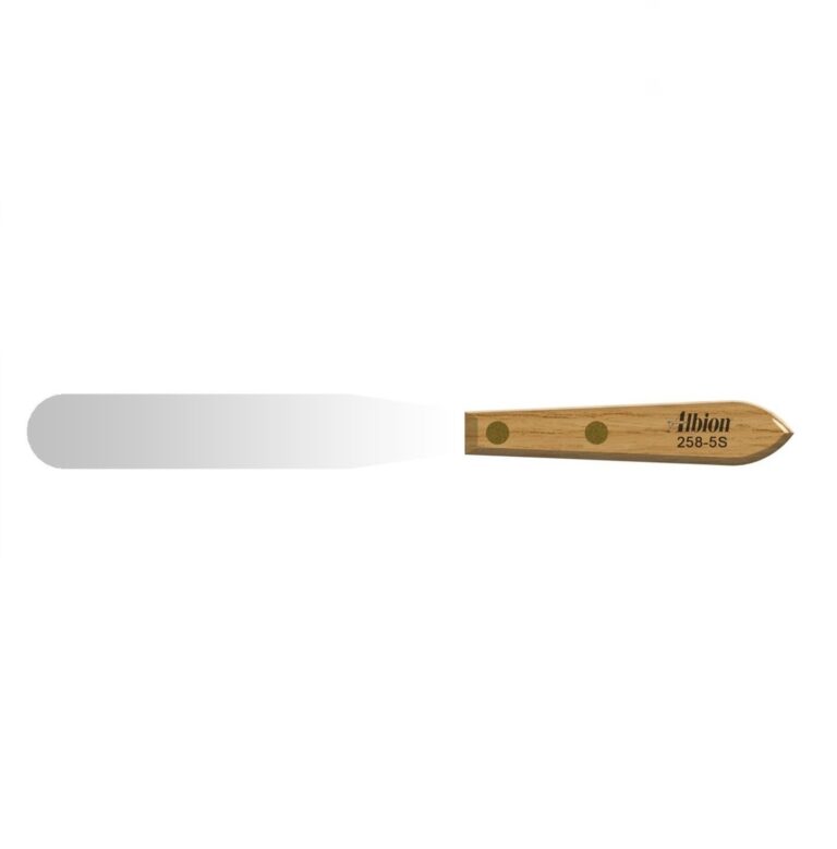 Albion Engineering Offset Caulking Tool Set - 7 Stainless Steel Spatulas With Wood Handles