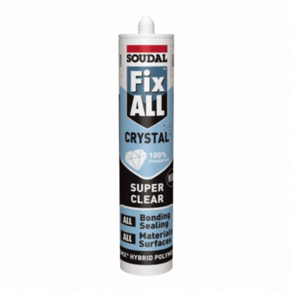 Soudal - Fix ALL Crystal Clear Construction Adhesive Sealant 10-oz Tube